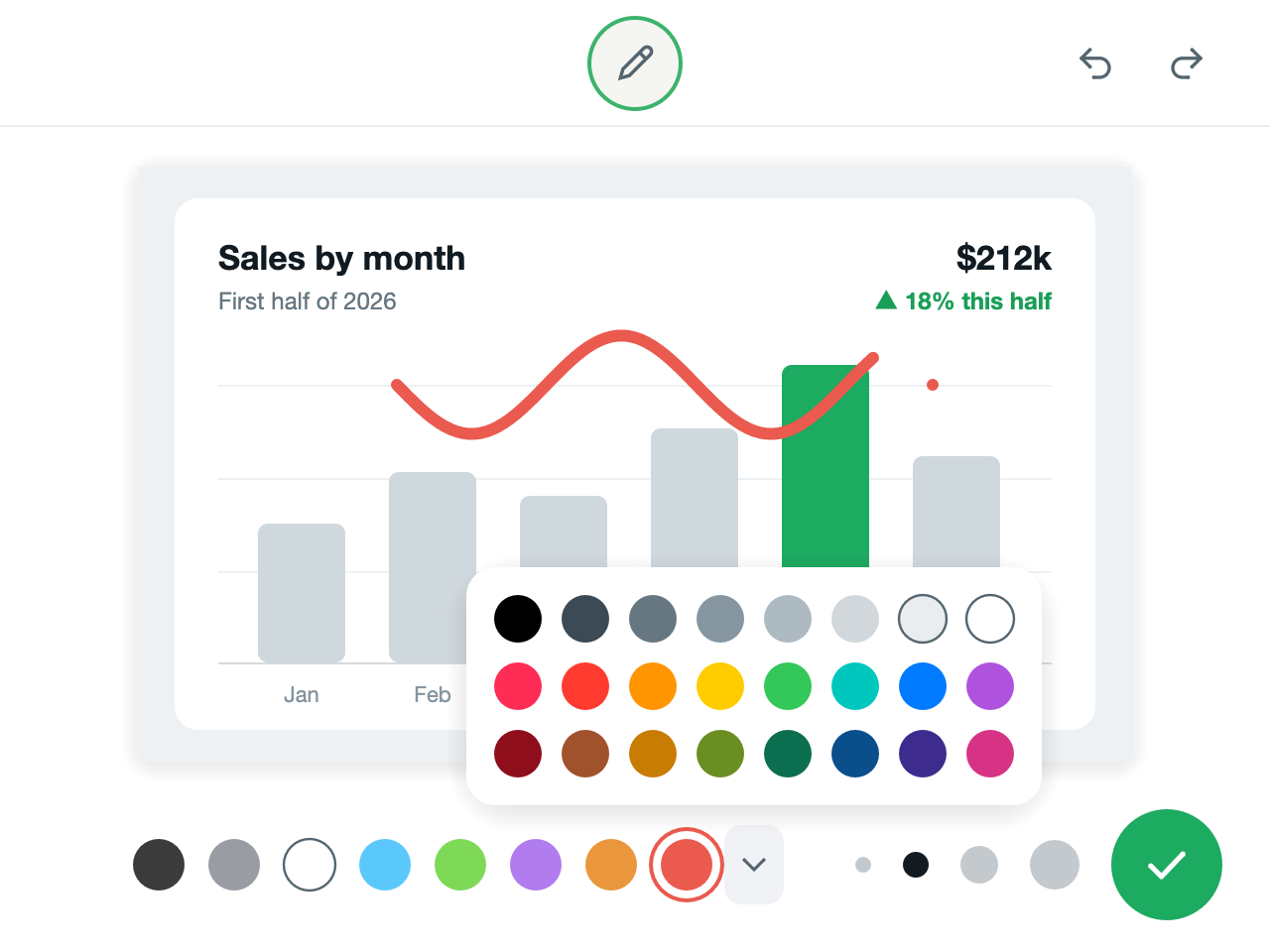 The editor with the popup of 24 extra colors open above the palette